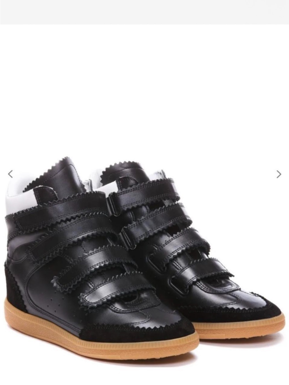 Isabel Marant Black and Gum Wedge High-Top Sneakers